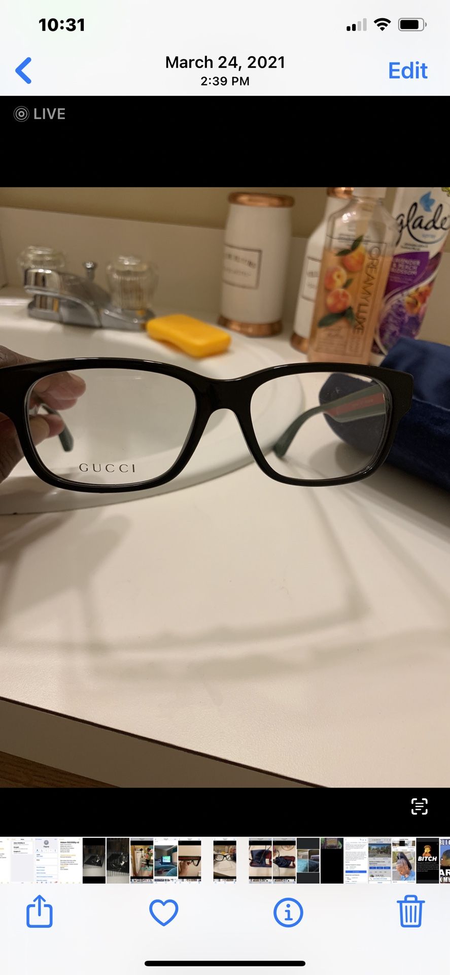 Gucci Glasses Authentic  $250