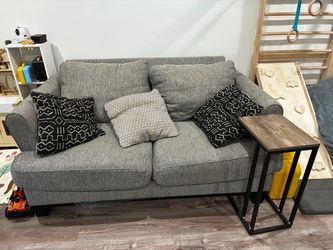Gray Fabric Couch + Loveseat