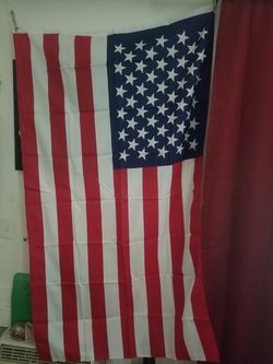 Flag, pole ,and hitch American flag 3'x5 Pole 6' high Hitch 1' long