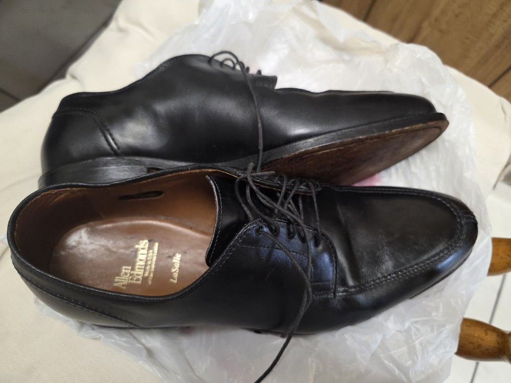 Allen Edmonds La Salle Black Leather Lace Up Shoes