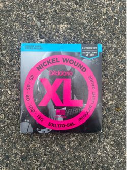 D'Addario EXL170-5SL Regular Light Nickel Wound Super Long Scale 5-String Bass Strings