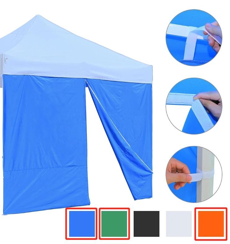 Canopy Tent Wall with Zipper Sidewall Panel 10x7ft (Color Opt: Green, Orange) - Weather Sun Protection - Independence Day Sale