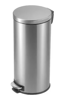 8 Gal. Stainless Steel Round Step-On Trash Can