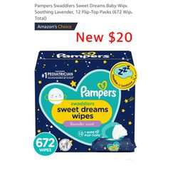 New Pampers Swaddlers Sweet Dreams Baby Wipes, Soothing Lavender, 12 Flip-Top Packs (672 Wipes Total) $20  East Palmdale 