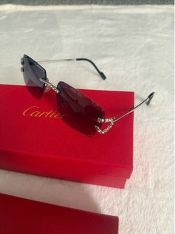 Silver Cartier Rhinestone Sunglasses