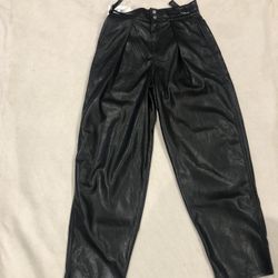 7 Black Leather Jeans