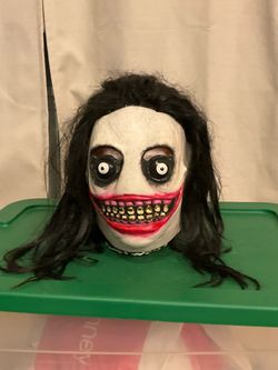 Creepy Horror Halloween Latex Mask with Hair