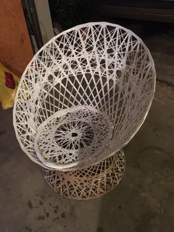 Vintage fiberglass wicker peacock chair