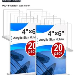 20 Acrylic Sign Holder W/ Removable Table Numbers 