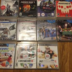 PS3 Games In Good Condition :MINECRAFT, FIFA, RESISTANCE 3, ASSASSINS, MADDEN 11