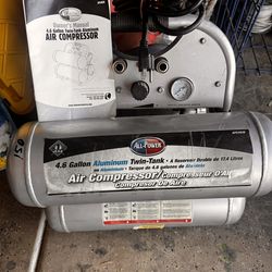 All power 4.6 gallon twin tank air compressor