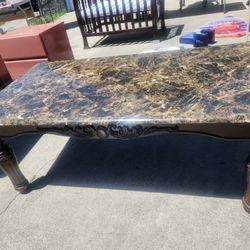 Like New Real Marble Coffee And End Tables Set 