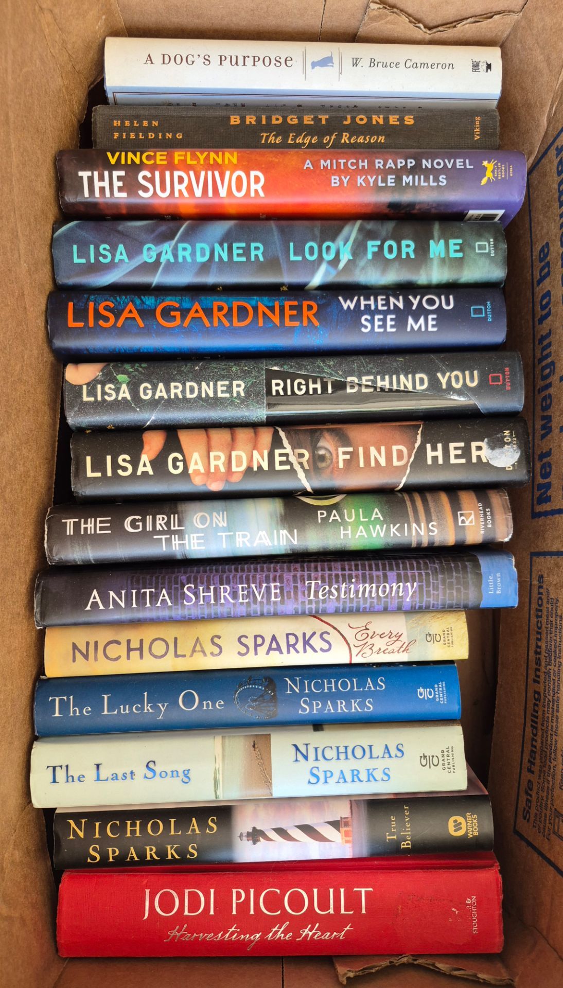 Hard cover books, mostly mysteries