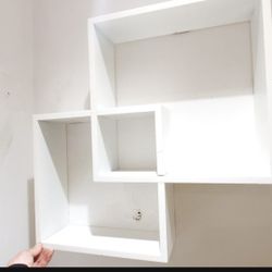 Shelving unit, white flush mount square shelves