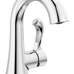 Delta Esato Chrome Bathroom Faucet 1 Hole, Single Hole Bathroom Sink Faucet for Vanity, Push-Pop Drain Assembly, Chrome 15897LF