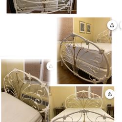 Vintage Ornate Metal Bed Frame Only 