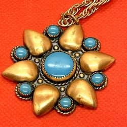 Bell Copper Floral Necklace 