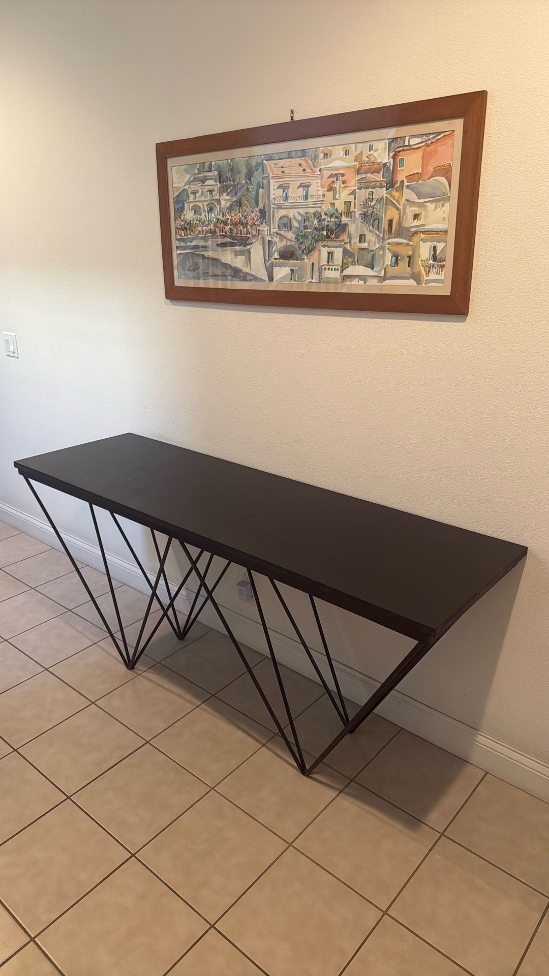 Black concrete Console Table