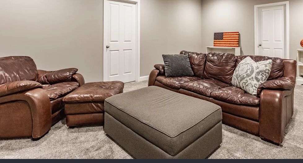 Nice Leather Couch And Chair Set With Ottoman 