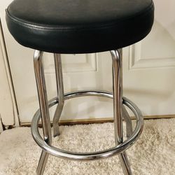 Black And Metal Stool