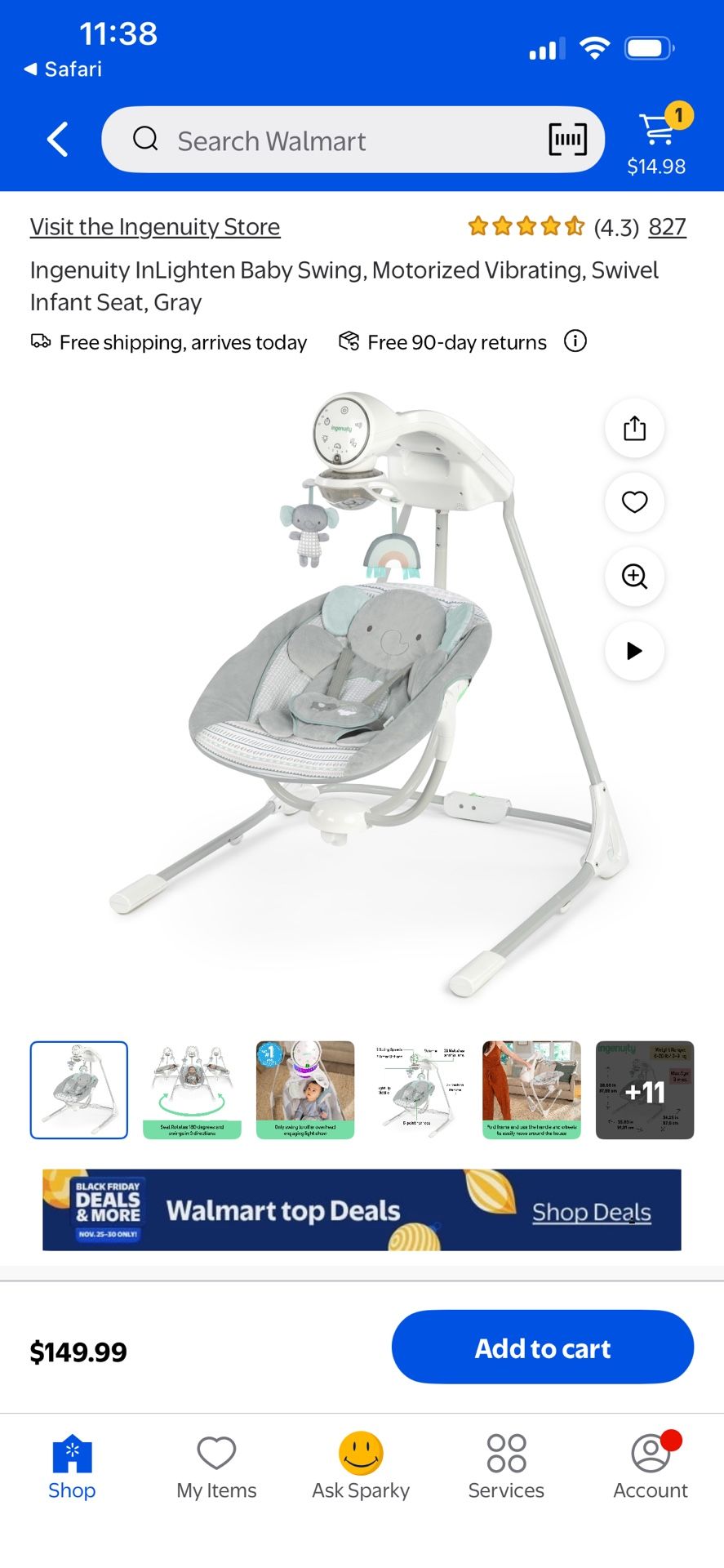 Ingenuity Baby swing 