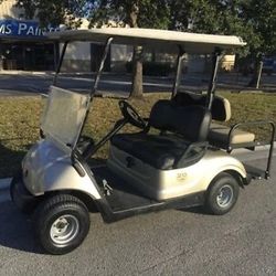 Gold 2012 GAS Yamaha G29 drive Dre 4 seat passenger Golf Cart flip seat canopy