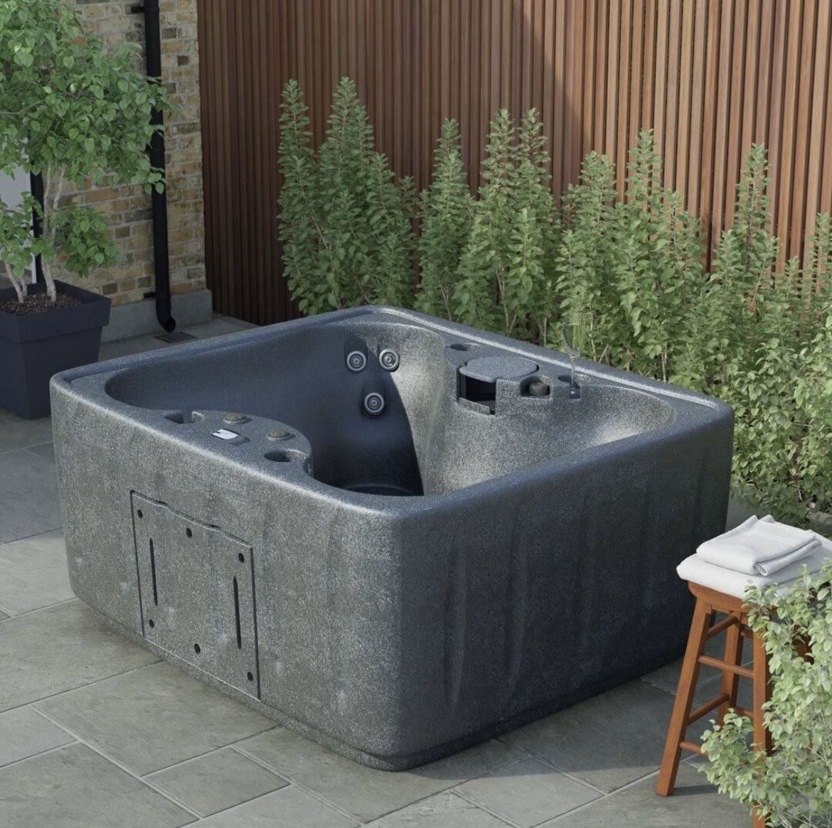 Greystone Select 150 4-Person Plug and Play with 12 Stainless Jets and LED Waterfall by AquaRest Spas