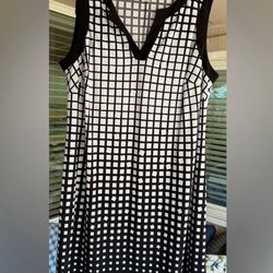 Emma & Michele Black and White Checkered Midi Dress