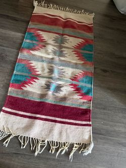 Southwestern Kilim Runner Rug with Fringe