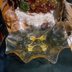 XL Yellow Depression Glass Fruit Bowl 