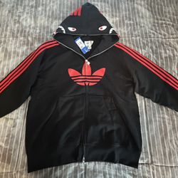 Adidas X Bape Shark Fleece Full Zip Hoodie 