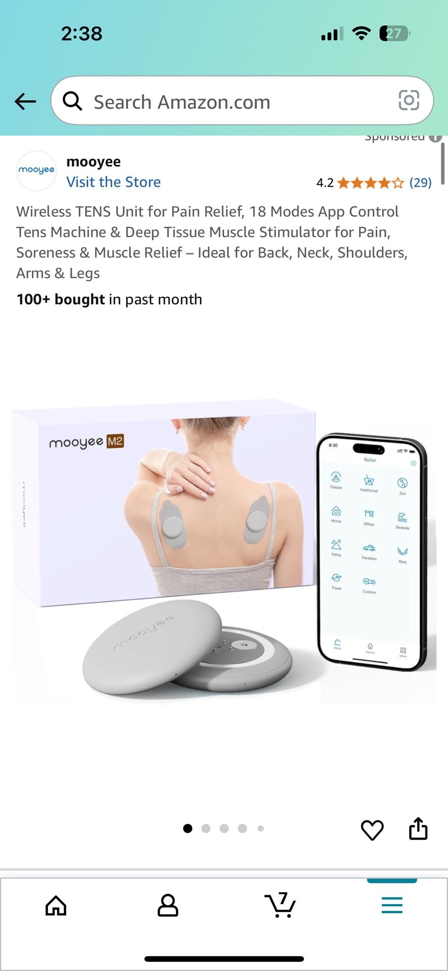 Wireless TENS Unit for Pain Relief, 18 Modes App Control Tens Machine & Deep Tissue Muscle Stimulator for Pain, Soreness & Muscle Relief – Ideal for B
