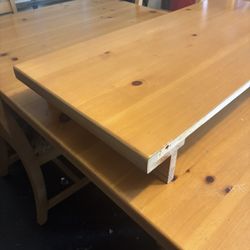 Solid Wood 6 Seat Dining Table With Leaf