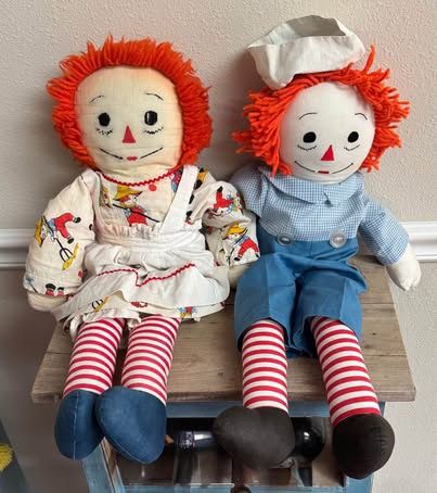 Vintage Rag Dolls with Clothes $15 for both xox