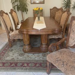 Elegant Dining Table with 10 Chairs
