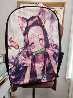 Anime Cartoon Backpack 17 Inch Girls Backpack Middle School Laptop Backpack Bookbag for Travel Hiking