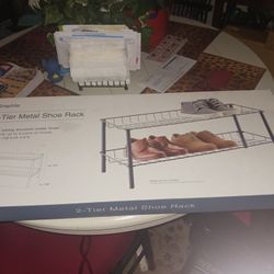 NEW IN BOX 2 TIER SHOE STAND 9 FIRM PAID 38 BED BATH