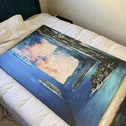 IKONICK Canvas Art 40”x60” 1.5” Wrap Yacht Island Ocean