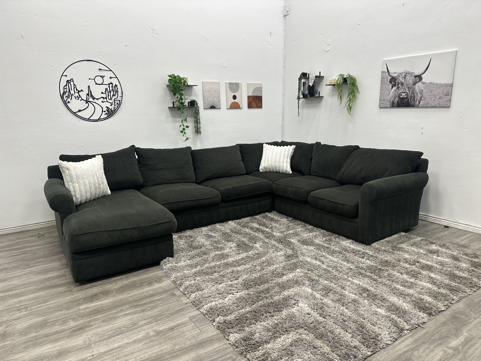 Green Sectional Couch - Free Delivery