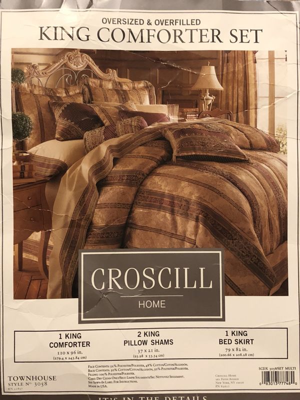 Croscill King Size Comforter Set Oversized And Overfilled