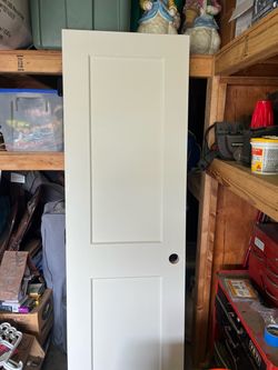 White 2-Panel Interior Door with Bore Hole