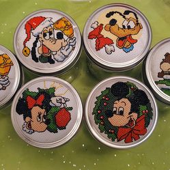Disney  Vintage Canning Jars Lot of 6