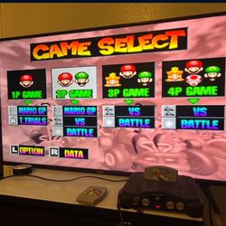 Nintendo 64 with games