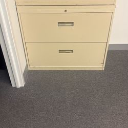 2 Drawer Beige File Cabinet