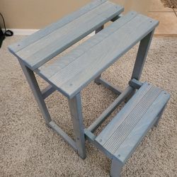 Vintage Blue Wooden Step Stool