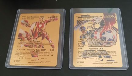 Iron Man & Scizor and Captain America & Braviary in hard protective cases. $5 for both together