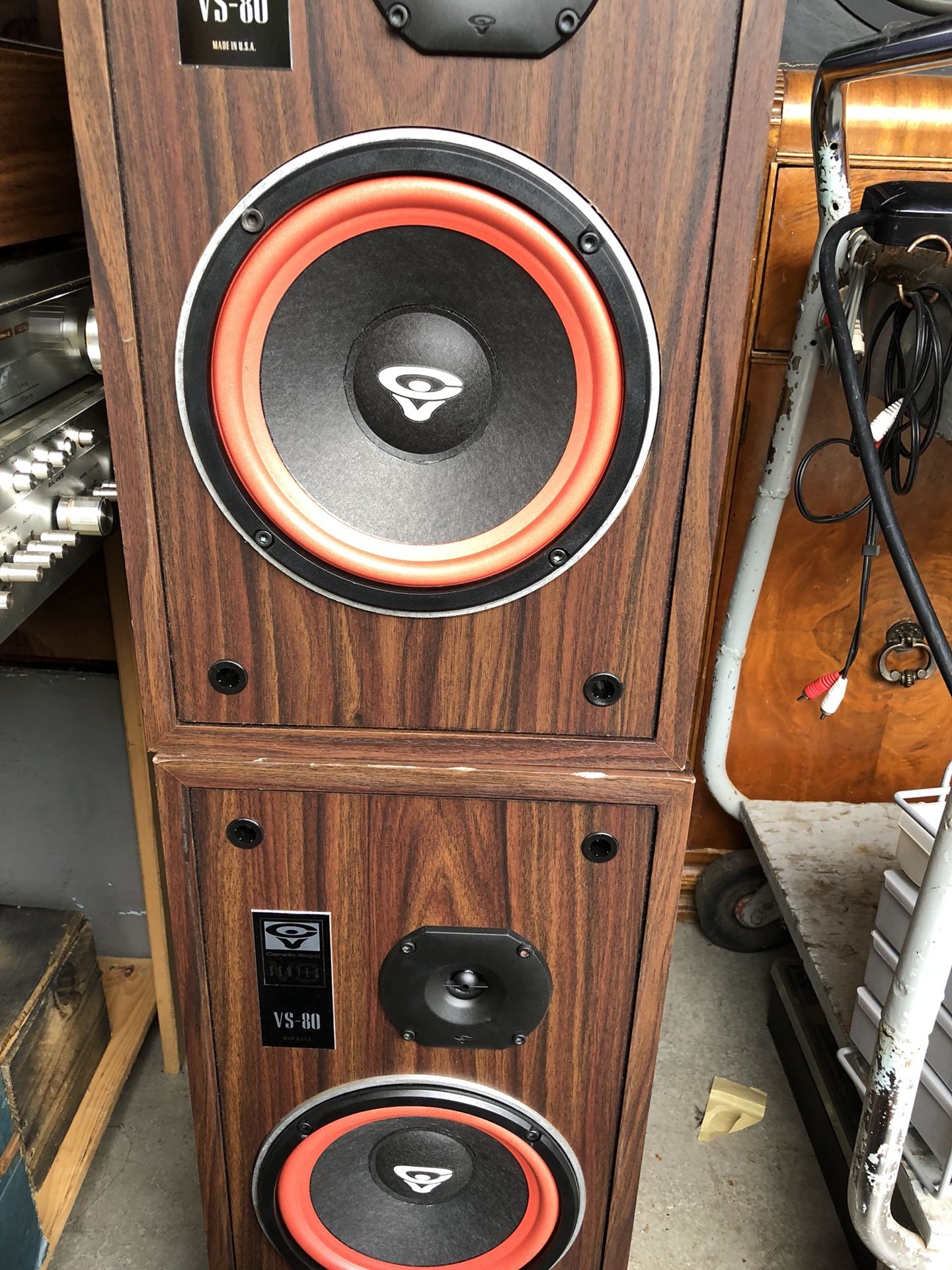 Cerwin-Vega VS-80 speaker vintage with grills