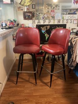Red Swivel Bar Chairs