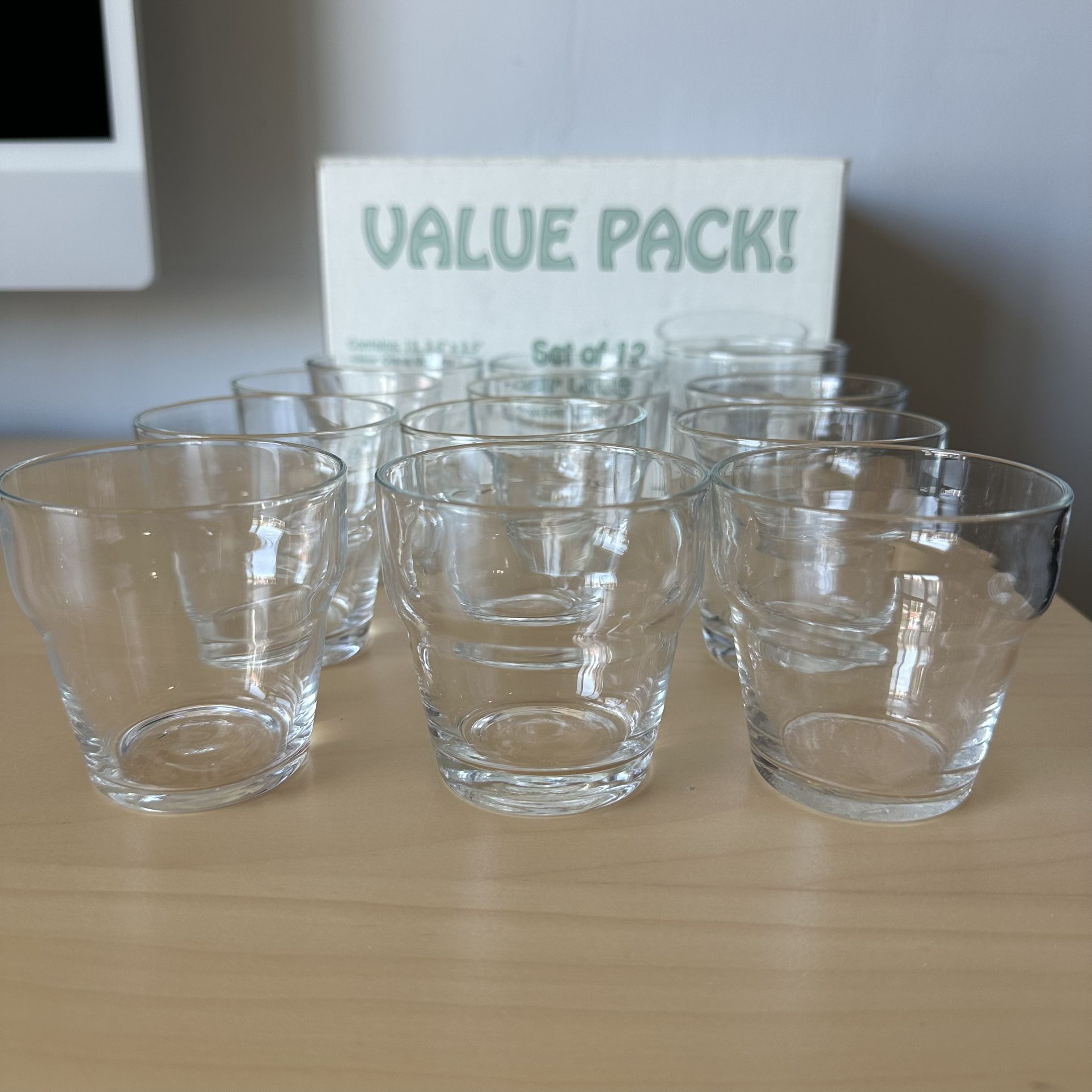 Set of 12 Clear Glass Votive