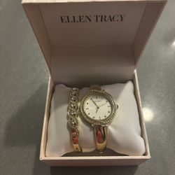 Ellen Tracy Watch And Bracelet 